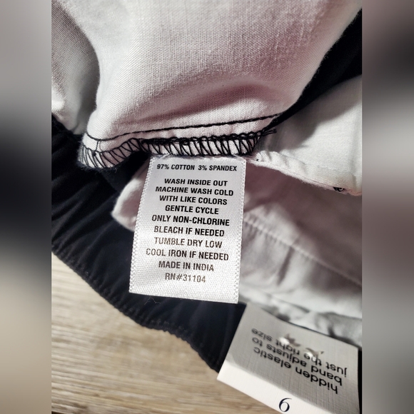 Crown & Ivy Girls Black Chino Scalloped Hem Pull-on Shorts Size 6 - Picture 3 of 7